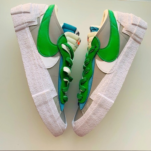 Nike Blazer Low sacai Medium Grey Classic Green - Picture 3 of 9